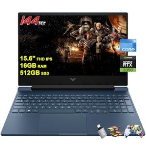 HP Victus 15 Gaming Laptop 15.6” FHD IPS Anti-Glare 144Hz Intel 8-core i5-12450H (Beat i7-11800H) 16GB RAM 512GB SSD GeForce RTX 3050 Backlit B&O Fast Charging Win11 w/ICP Accessory