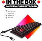 OMEN Encoder Mechanical Gaming Keyboard - Cherry MX Red Keys Switches, LED Backlit, USB Wired, Anti-ghosting, Full N-Key Rollover, Compatible Windows 10, XBOX for PC Gamers - 6YW76AA (Renewed)