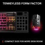 SteelSeries Apex 3 TKL RGB Gaming Keyboard – Tenkeyless Compact Form Factor - 8-Zone RGB Illumination – IP32 Water & Dust Resistant – Whisper Quiet Gaming Switch – Gaming Grade Anti-Ghosting,Black