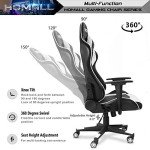 Homall Gaming Chair, Office Chair High Back Computer Chair Leather Desk Chair Racing Executive Ergonomic Adjustable Swivel Task Chair with Headrest and Lumbar Support (White)