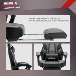 BOSSIN Ergonomic Gaming Chair with Massage & Footrest