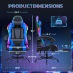 Furmax RGB Gaming Chair with Footrest & Massage