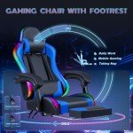Furmax RGB Gaming Chair with Footrest & Massage