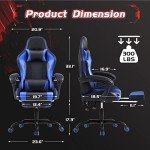 Shahoo Adjustable Gaming Chair with Footrest & Headrest