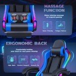 Furmax RGB Gaming Chair with Footrest & Massage