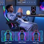 Furmax RGB Gaming Chair with Footrest & Massage