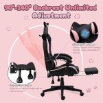 Cute Cat Ear Gaming Chair with Massage Support