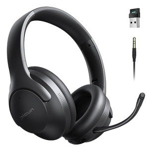 Picun Wireless Gaming Headset with Detachable Mic