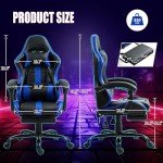 HOMHUM Ergonomic Gaming Chair with Footrest - Blue