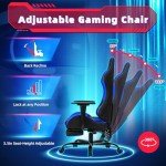 ECOTOUGE Ergonomic Gaming Chair with Footrest - Blue