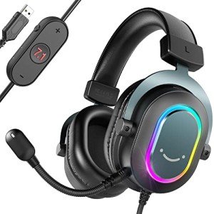 FIFINE 7.1 Surround Sound Gaming Headset with RGB