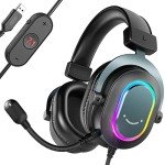FIFINE 7.1 Surround Sound Gaming Headset with RGB