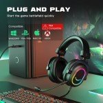 FIFINE 7.1 Surround Sound Gaming Headset with RGB
