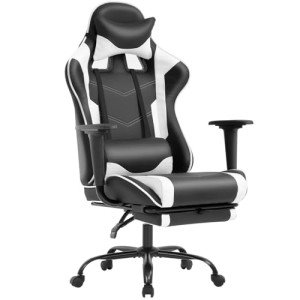 Ergonomic Gaming Chair with Lumbar Support and Footrest