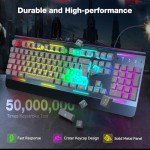 TECKNET RGB Silent Gaming Keyboard with Wrist Rest