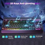 TECKNET RGB Silent Gaming Keyboard with Wrist Rest