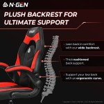 Ergonomic Gaming Chair with Lumbar Support, Red