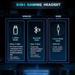 Gtheos 2.4GHz Wireless Gaming Headset - Black