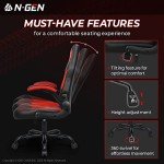 Ergonomic Gaming Chair with Lumbar Support, Red