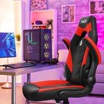 Ergonomic Gaming Chair with Lumbar Support, Red