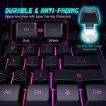 Yesbeaut Rainbow LED Gaming Keyboard with Wrist Rest