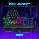 Yesbeaut Rainbow LED Gaming Keyboard with Wrist Rest