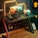 Homall Z-Shaped 44" Gaming Desk with Cup Holder