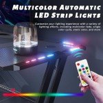 LED Gaming Desk 47" Ergonomic Carbon Fiber Black