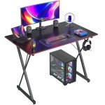 CubiCubi 32-Inch Gaming Desk - Black