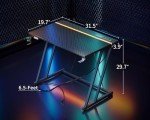 Compact Gaming Desk with LED Lights & Power Outlet