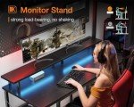 LED Gaming Desk with Monitor Stand & Storage