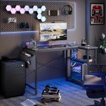 TIQLAB 40-Inch L-Shaped Gaming Desk with Power Outlets