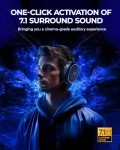 Wireless 7.1 Surround Sound Gaming Headset (Black-Blue)