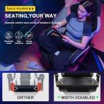 GTPLAYER Ergonomic Gaming Chair with Footrest (Black)