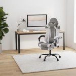 YSSOA White Ergonomic Gaming Chair with Footrest