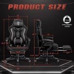Vonesse Ergonomic Gaming Chair with Footrest - Gray/Black