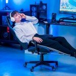 GTRACING Ergonomic Gaming Chair with Footrest (Blue)