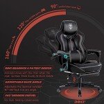 Vonesse Ergonomic Gaming Chair with Footrest - Gray/Black
