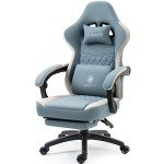Dowinx Breathable Gaming Chair with Footrest, Blue