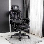 Vonesse Ergonomic Gaming Chair with Footrest - Gray/Black