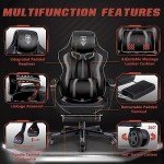 Vonesse Ergonomic Gaming Chair with Footrest - Gray/Black