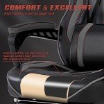 Vonesse Ergonomic Gaming Chair with Footrest - Gray/Black