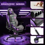 Ergonomic Gaming Chair with Footrest and Lumbar Support