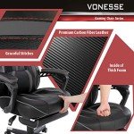 Vonesse Ergonomic Gaming Chair with Footrest - Gray/Black