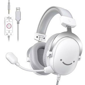 FIFINE 7.1 Surround Sound Gaming Headset - White