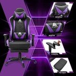 Ergonomic Gaming Chair with Footrest and Lumbar Support