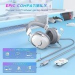 FIFINE 7.1 Surround Sound Gaming Headset - White