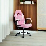 DUMOS Ergonomic Gaming Chair with Lumbar Support - Pink