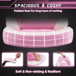 DUMOS Ergonomic Gaming Chair with Lumbar Support - Pink