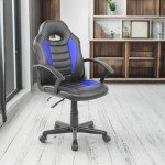 Kid's Blue Gaming Racer Chair with Wheels